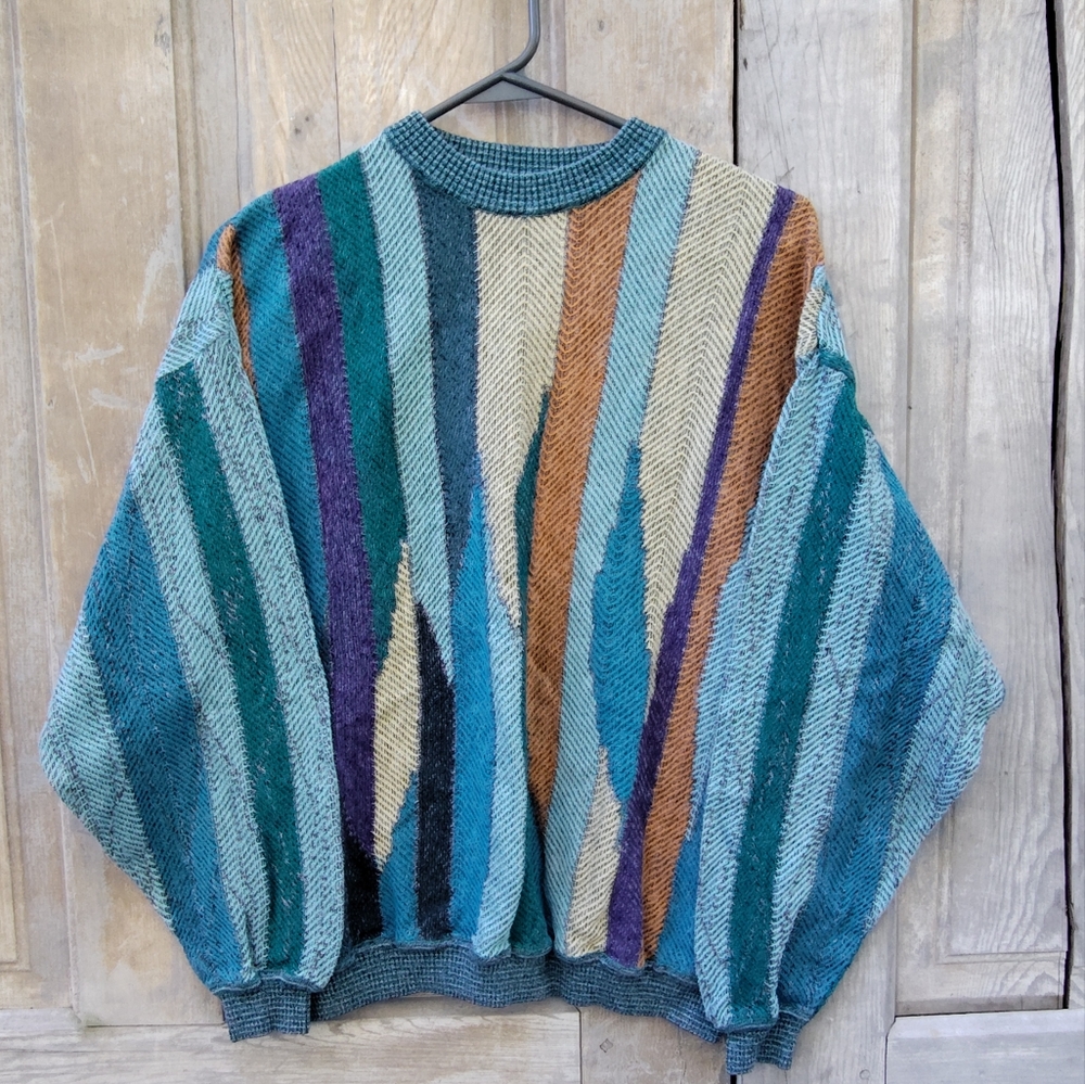 Vintage Turquoise Striped St. Croix Sweater